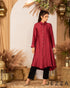 Satin-Blend Long Sleeve Midi Top 63351